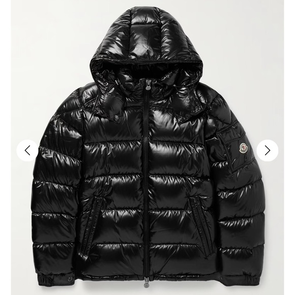 Moncler Shiny Black Detachable Hooded Jacket